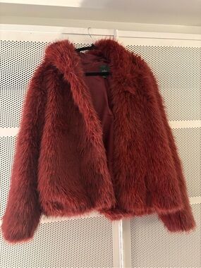 Wild Fable® Red/Rust Faux Fur Hooded Coat